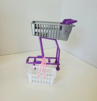 Barbie Mattel Shopping Cart & Basket Groceries Accessories Food Kitchen