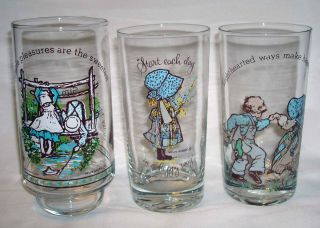 Vintage American Greetings Holly Hobbie Coca Cola Limited Edition Glass Tumblers