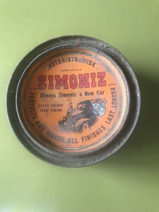 Vintage Simoniz Car Wax Orange Tin Can & Wash ‘N Shine Antique Automobile Tins 3