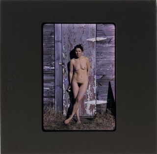 Vintage 35mm Photo Slide Naked Nude Lady Outdoors 1960s Nudist O8