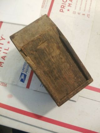 Primitive Hand Made Wood Wooden Box Silde Lid Small
