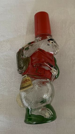 Rare Vintage Rabbit Figural Bitters Bottle With Label Sechsamtertropfen Cork Top