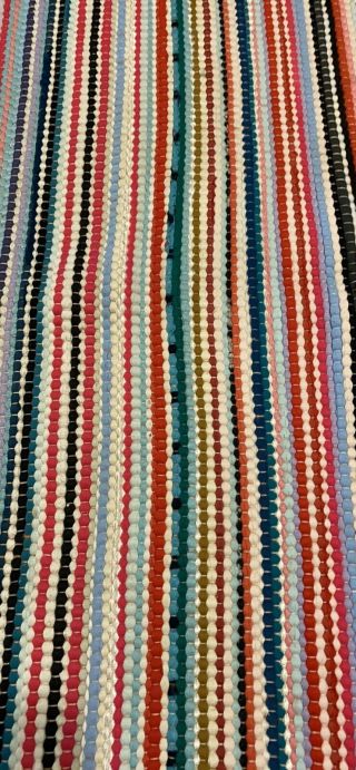 Vintage Striped Woven Rag Rug,  Throw Rug,  Rectangular Rag Rug 2