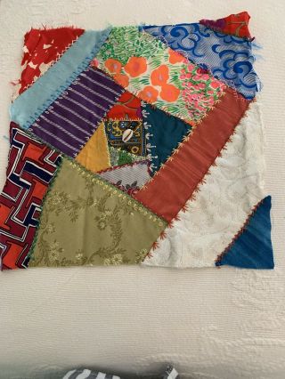 That Is Crazy Quilt Square With Chicken Scratch Stitches