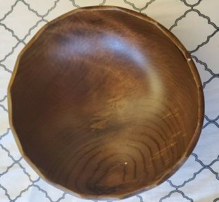Vintage Val Robbins Hand Crafted Turned Wood Bowl Mid Century Modern Signed 2