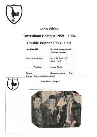 John White/dave Mackay Tottenham Hotspur Rare Signed Newspaper Picture