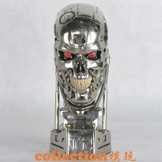 T2 T800 Endoskeleton Skull Resin Statue Life Sized Bust Led Eyes Model Statue