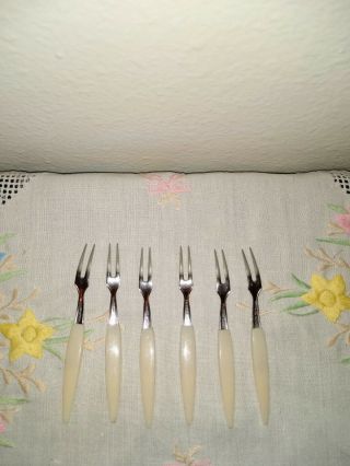 Vintage stainless steel pickle forks set of 12. 3