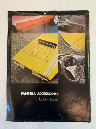De Tomaso Pantera Accessories Sales Brochure By Gran Turismo 1972 - 1974 Rare