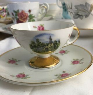 Vintage Tea Cup/saucer - Little Church Of Flowers - Forest Lawn Mem Pk - Glendale Ca