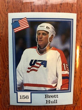 1992 Norwegian Semic 156 Brett Hull Blank Back Team Usa Rare