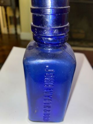 Antique John Wyeth & Bro Cobalt Blue Medicine Bottle - Circa 1899