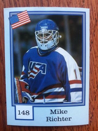 1992 Norwegian Semic 148 Mike Richter Blank Back Team Usa Rare