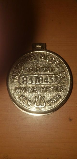 Vintage Antique Steampunk Neptune York Trident Water Meter Brass Industrial
