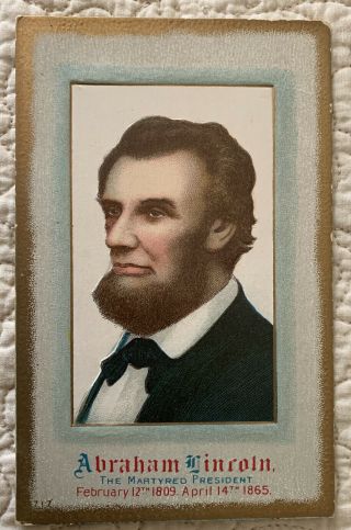 Vintage Antique Patriotic Abraham Lincoln Rectangle Postcard