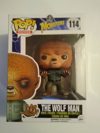 The Wolf Man Monsters Funko Pop 114 Universal Monsters Rare Wolfman