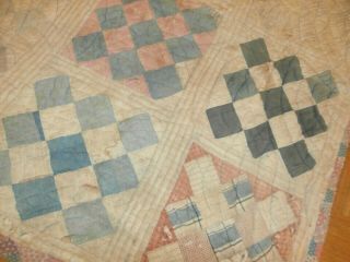 Antique Primitive Checkerboard pattern Cutter Quilt 58 