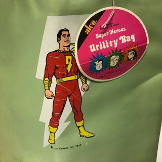 Rare Dc Comics 1977 Vintage Superhero Promo Bag Shazam Cptain Marvel
