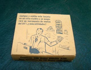 Rare Vintage Salesman Gift Sample Gillette Razor Blue Blade 10 Box Set 1950´s