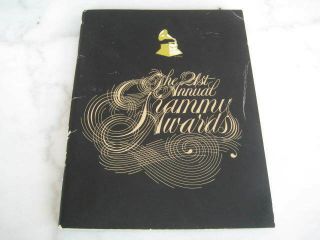 Vtg.  21st Annual Grammy Awards Official Program Book 1978 1979 Rare