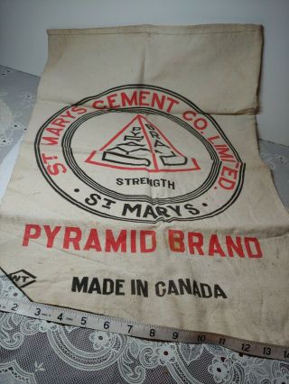 St.  Marys Cement Company Limited Pyramid Brand Concrete Canada Cloth Bag Antique