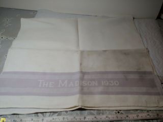 Antique Towel Cloth The Madison 1930 Hotel ? Railroad ? 2