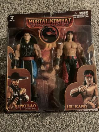 Mortal Kombat Shaolin Monks Kung Lao & Liu Kang Figures Midway Jazwares.  Inc Ps2
