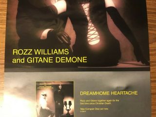 Rozz Williams and Gitane Demone Dream Home Heartache Poster 1995 RARE 3