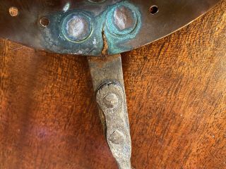 Hand Forged Copper,  Early 1800’s Pierced Ladle.  19” L—5” W Ladle.  Perfect Con 2