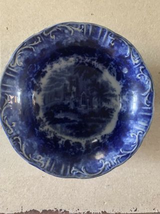 Antique Crown Semi - Porcelain Scalloped Bowl Vignette Cliff England 5 Inch
