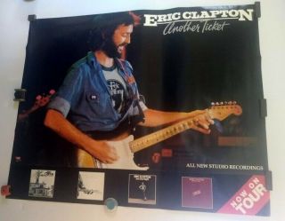Eric Clapton_rare,  1981 Promo Poster_ " Another Ticket " _24 " X30 " _near