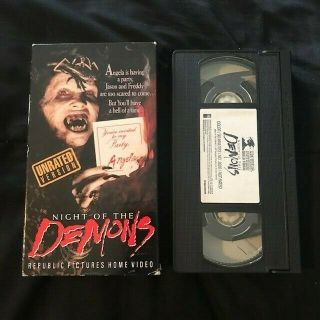 Republic Pictures Home Video Night Of The Demons Unrated Vhs Rare Horror