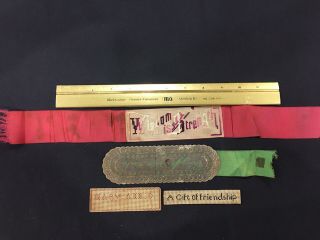 4 Antique Punched Paper Embroidery Bookmark 2
