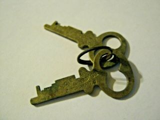 2 Antique Victor Safe & Lock Co Cincinnati Ohio T7 Keys