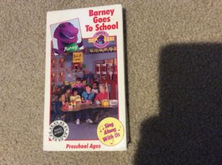 Barney Goes To School First Cover Vhs Videotape Rare