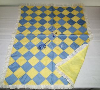 Vintage Doll Bed Quilt With Embroidery