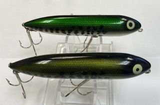 2 Vintage Heddon Zara Spook Baby Bass Plastic Fishing Lures