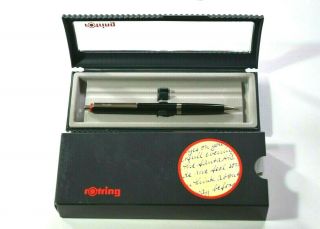 Vintage Rare Rotring Black And Silver Ballpoint Pen,  Made In Germany 1980s