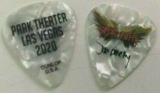 Joe Perry Aerosmith Park Theater Las Vegas 2020 Rare Silver Guitar Pic Pick