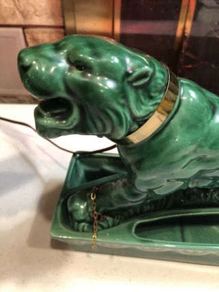 Rare 1953 Vintage Ceramic Green Panther Tv Lamp Planter/centerpiece Lane & Co.