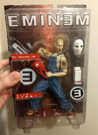 Eminem Action Figure My Name Is Slim Shady Chainsaw Hockey Mask Art Asylum