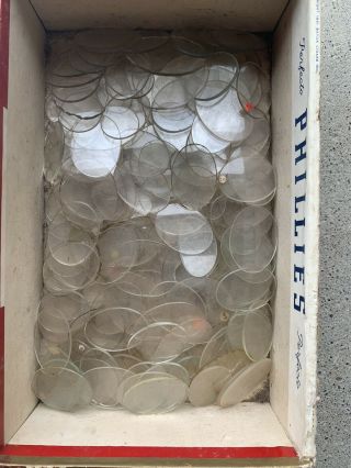 Box Of Antique Eyeglass Glass