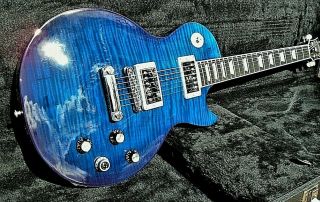 Gibson 2007 Rare Tronical Robot Les Paul Aaa Flamed Top Royal Blue Awesome Tone