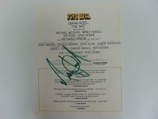Rare " King Of Pop " Michael Jackson Hand Signed " The Wiz " Cover Todd Mueller