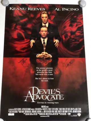 Devil’s Advocate Poster Signed Al Pacino Keanu Reeves Rare Lawyer Exact Proof