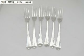 Rare Set Of 6 George Ii Hm Sterling Silver 3 Pronged Table Forks 1741