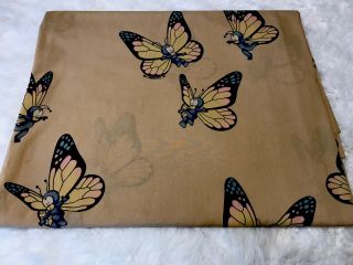 Rare Stewart Moskowitz Butterfly Fairies Queen Flat Bed Sheet 1978 Vintage Fairy