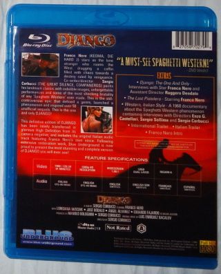 DJANGO (1966) Blu - ray Blue Underground Franco Nero Sergio Corbucci RARE & OOP 2