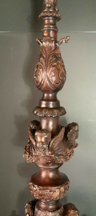 Antique Italian bronze renaissance style fern stand patinated and RARE 2