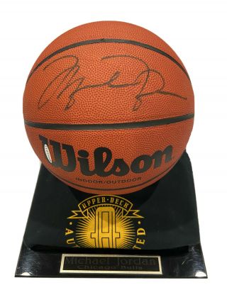 Michael Jordan Signed Autograph Wilson Basketball Upperdeck Authenticated Rare
